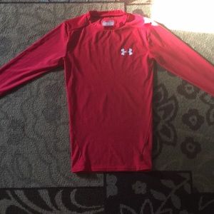 Red under armour spandex long sleeve